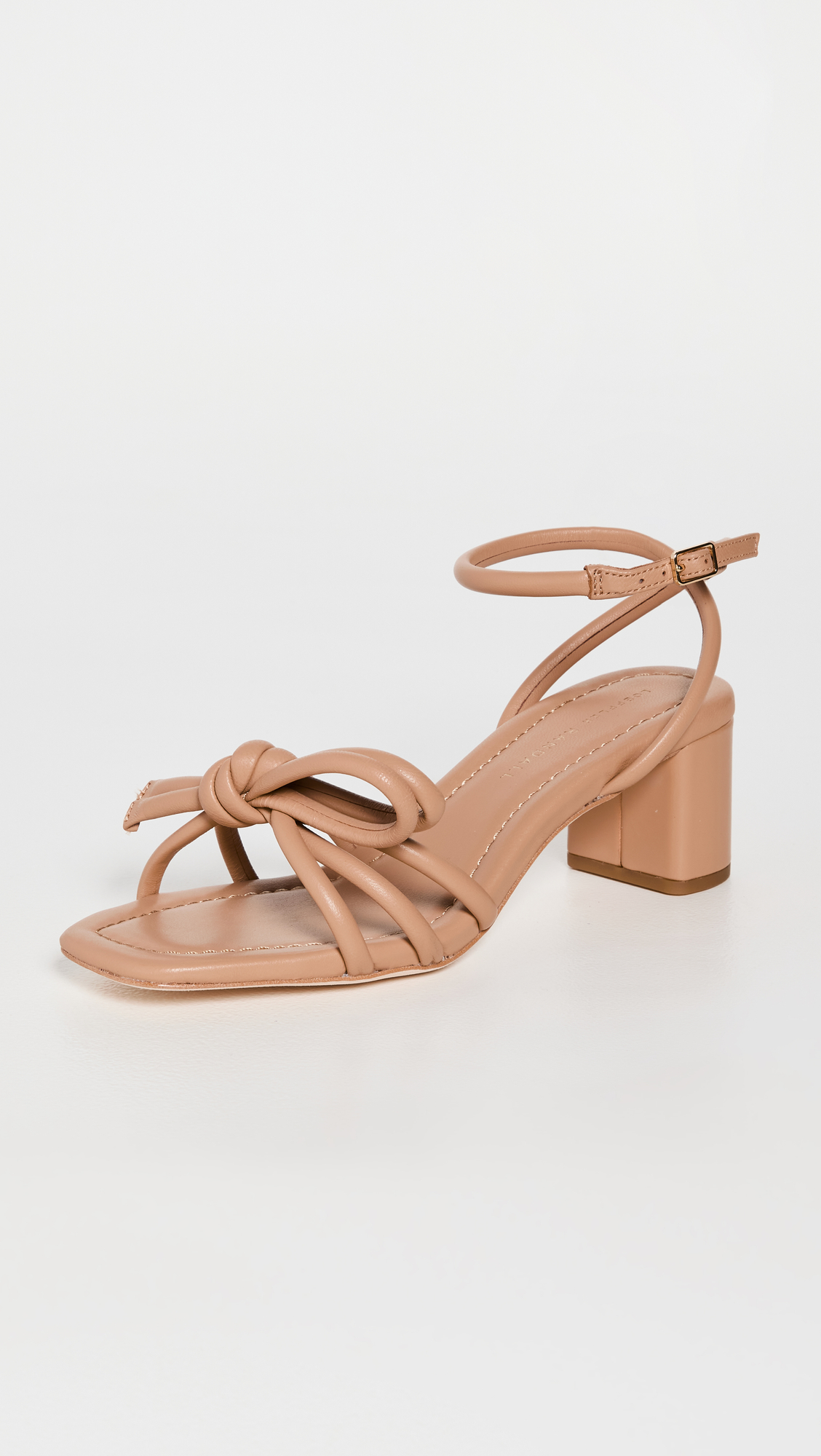 Mikel Leather Bow Mid-Heel Sandals