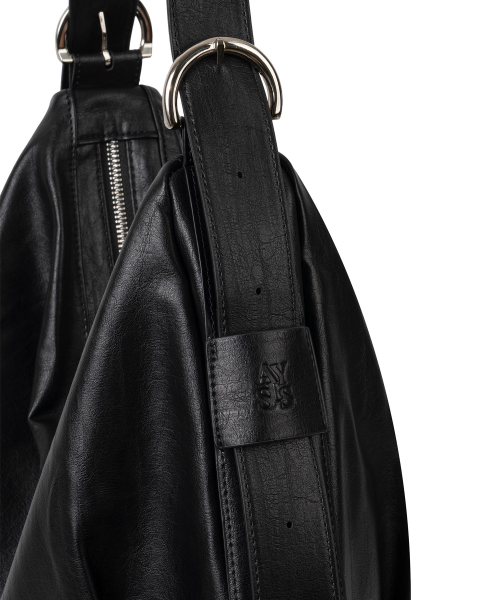 Slot Belted Leather Hobo Crossbody Bag