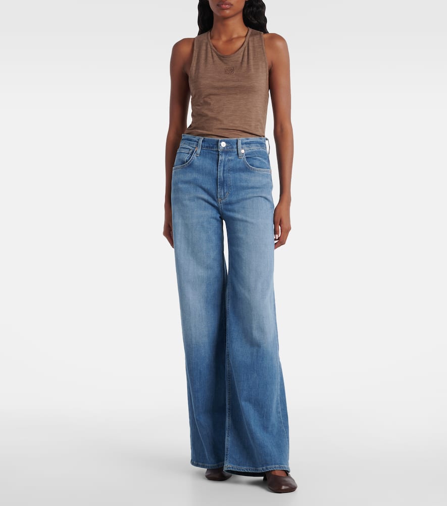 Lyra Long high-rise wide-leg jeans