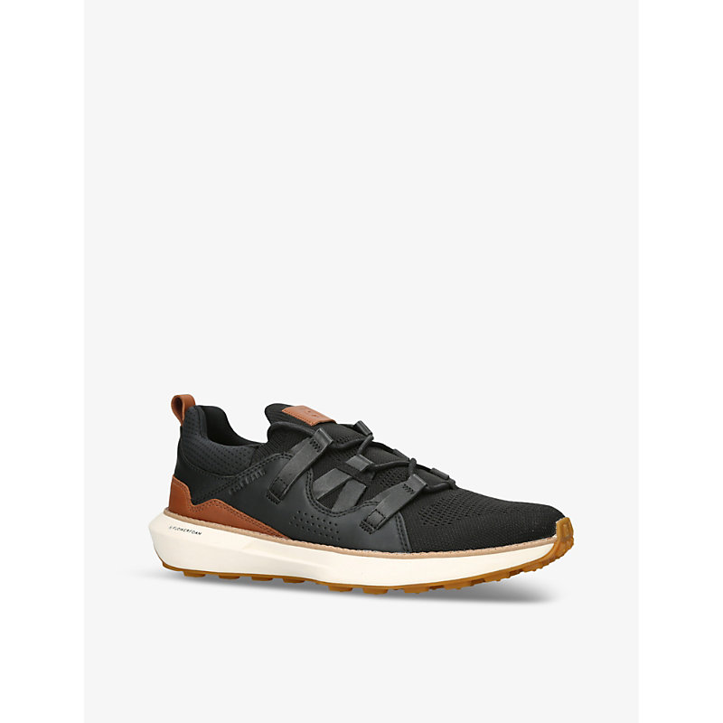Mens Black GrandPrø Stitchlite II Panelled Woven Mid-top Trainers 7