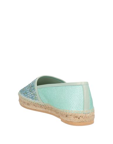 Rene' Caovilla Woman Espadrilles Turquoise Size 4 Leather, Textile fibers