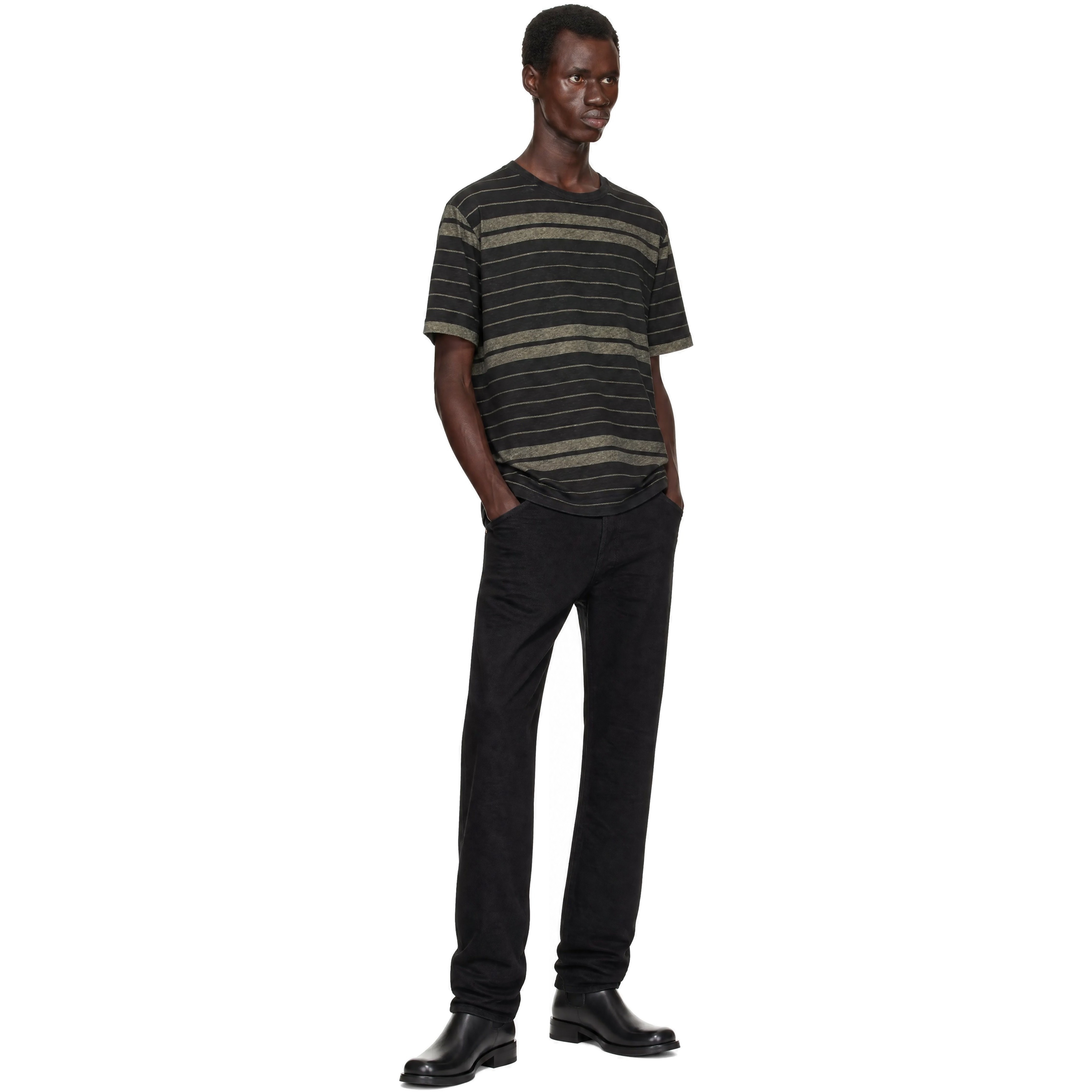 Black Five Pocket Vintage Selvedge Denim Jeans