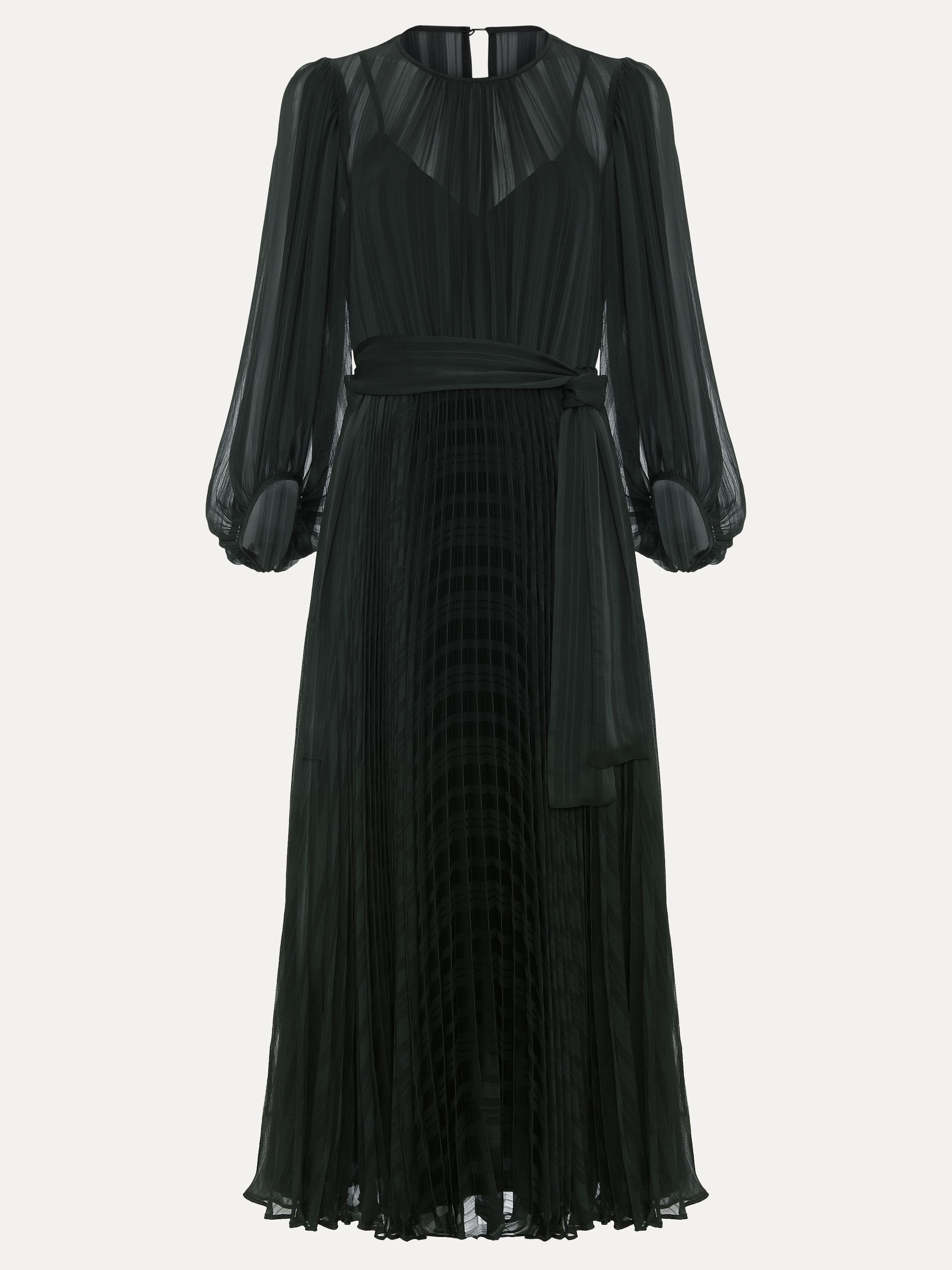 Phase Eight Women's Lucie Striped Pleated Midi Dress in Bottle Green