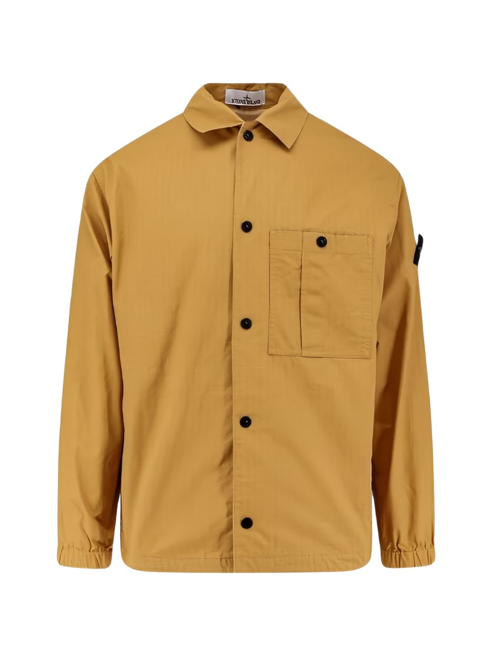 Badge Snap-Front Jacket with Chest Pocket & Elastic Cuffs
