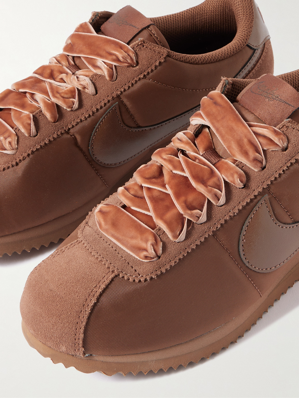 Cortez Leather, Suede And Canvas Sneakers - Brown