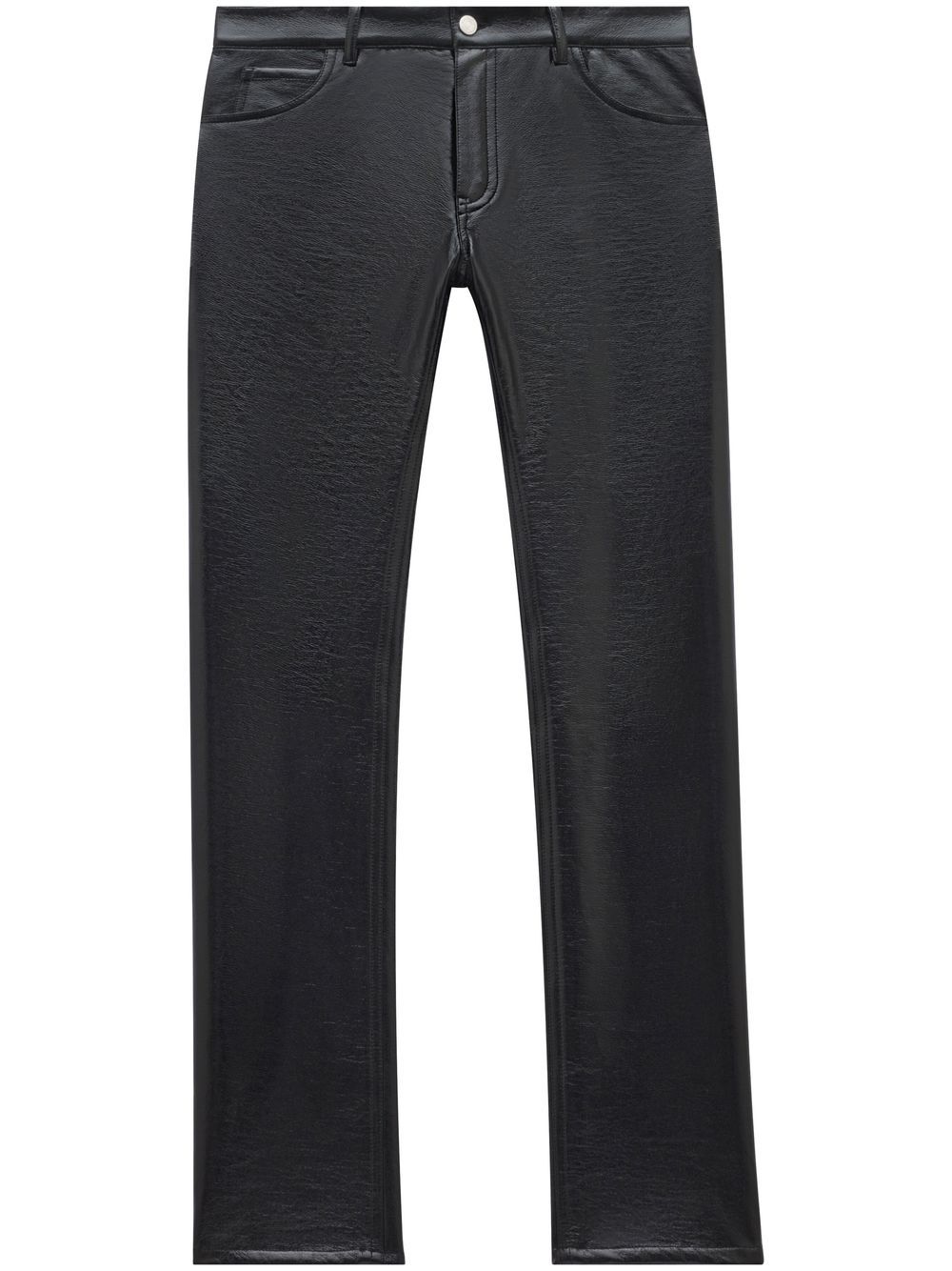 Vinyl straight-leg trousers - Black