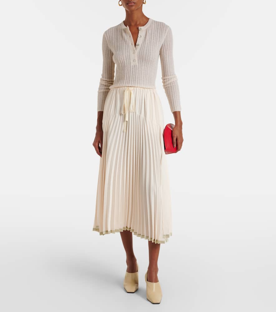 Ribbed-knit cashmere and silk Henley shirt