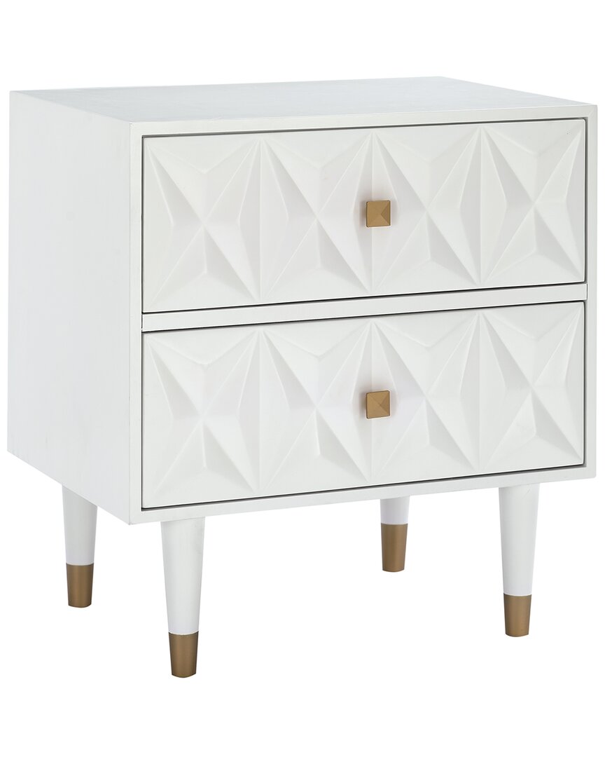 Geo 2-Drawer Texture Nightstand