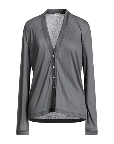 Woman Cardigan Grey Size L Cotton, Silk