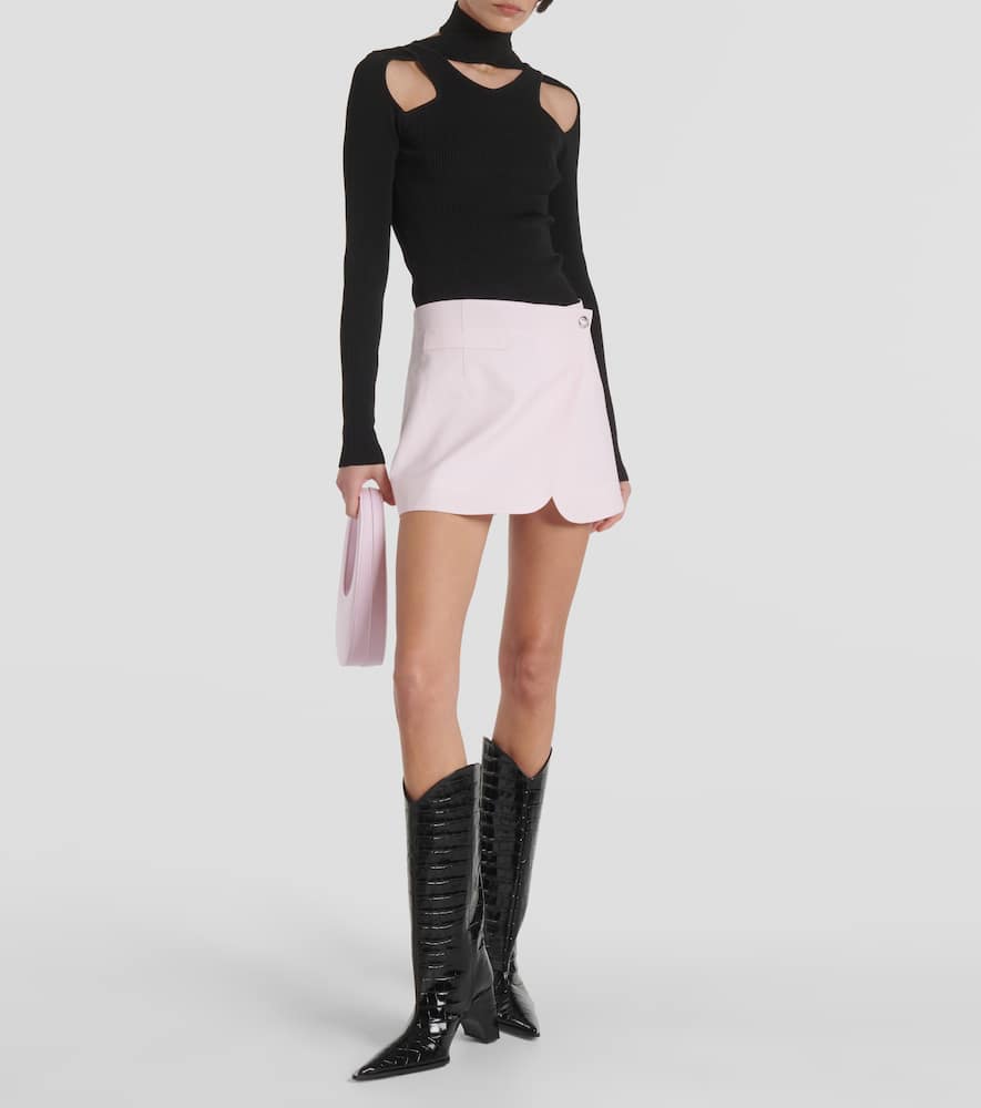 Virgin wool miniskirt
