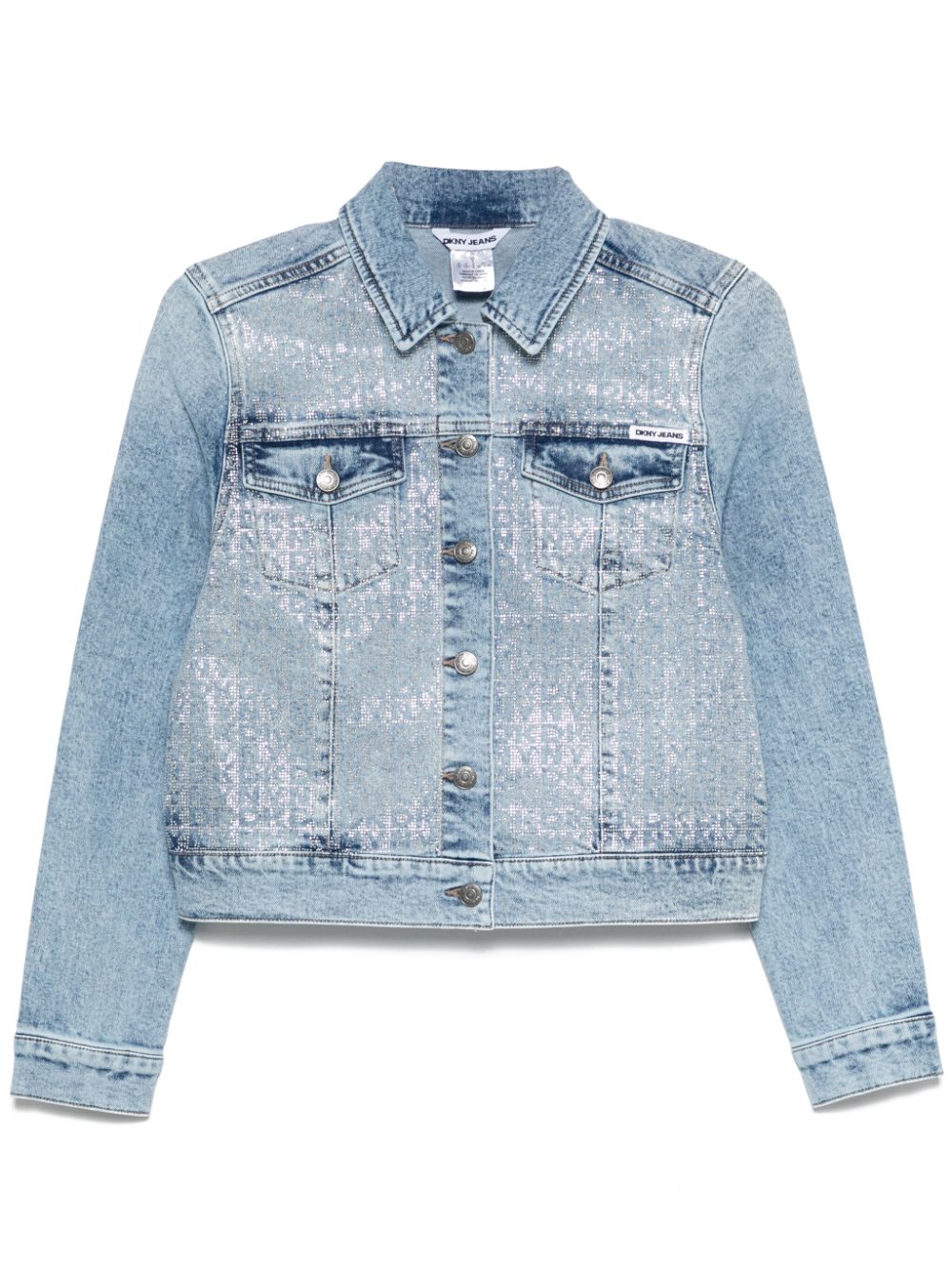 Rhinestud-logo jacket - Blue