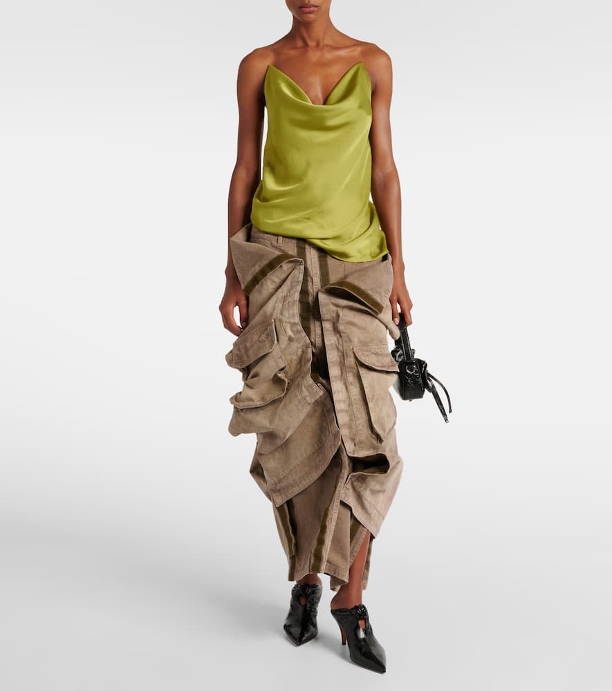 Velcro cotton cargo skirt