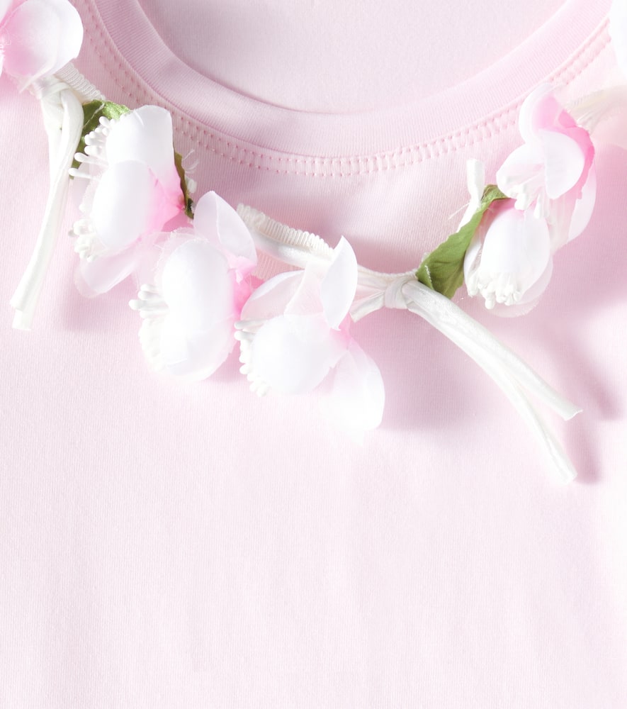 Embellished cotton-blend jersey T-shirt