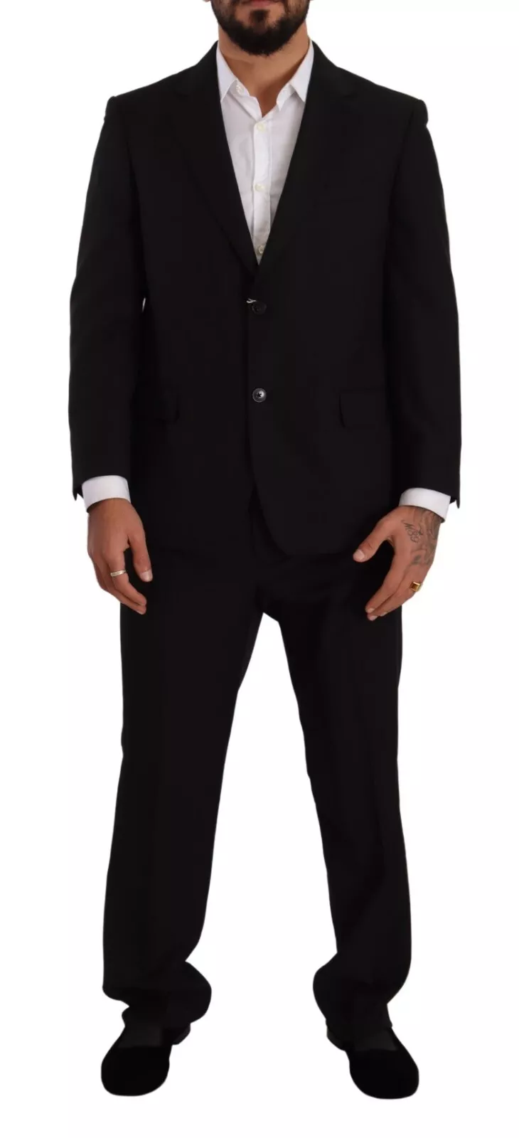 Domenico Tagliente Blue Polyester Single Breasted Formal 2 Piece Men's Suit Pre-Owned