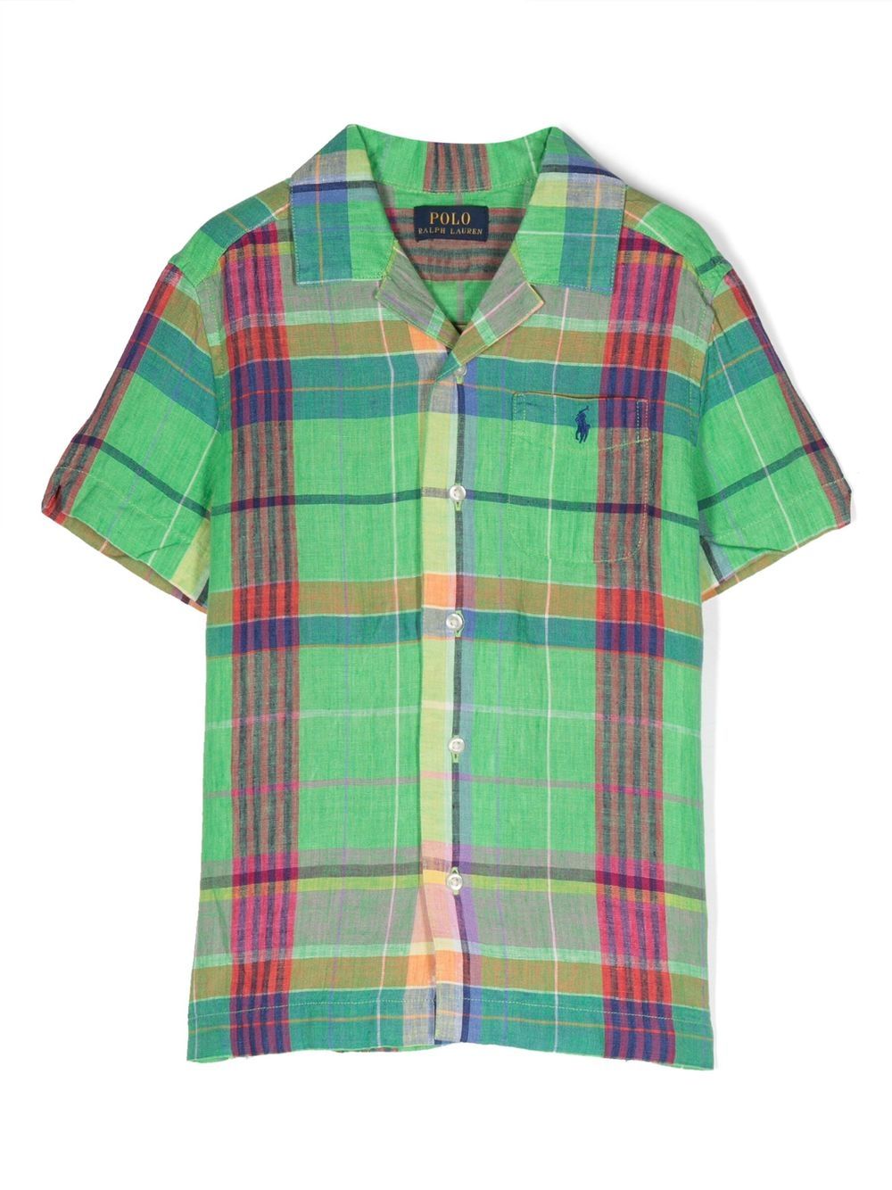 Plaid short-sleeved shirt - Green