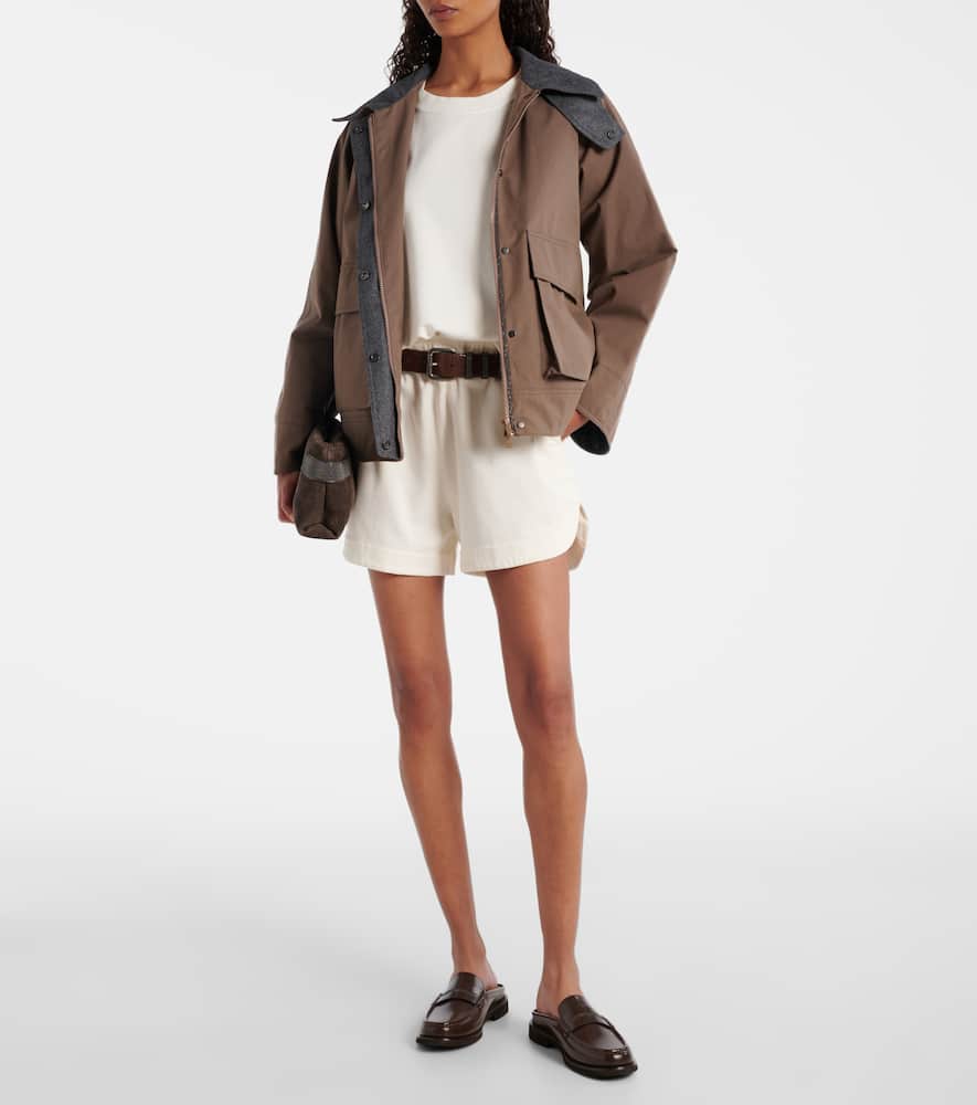 High-rise cotton shorts