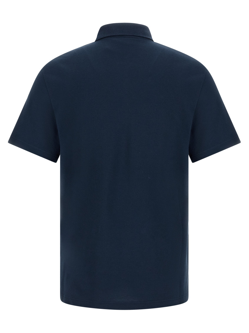Dark Blue Solid Shirt Collar Polo