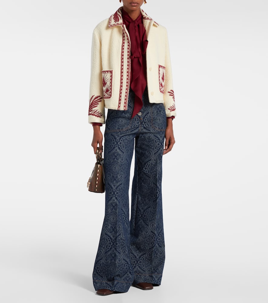 Embroidered wool bouclé jacket