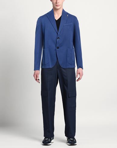 Man Blazer Blue Size 40 Cotton, Lyocell, Elastane