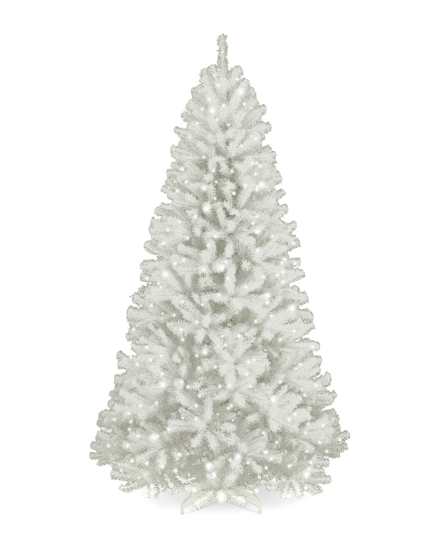 7.5Ft North Valley White Spruce Tree With 600 Clear Lights