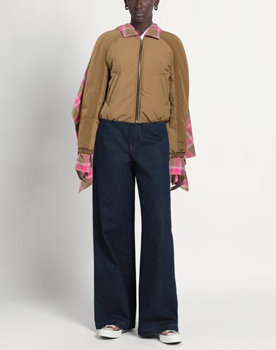 Woman Jacket Khaki Size 3 Polyamide, Cotton