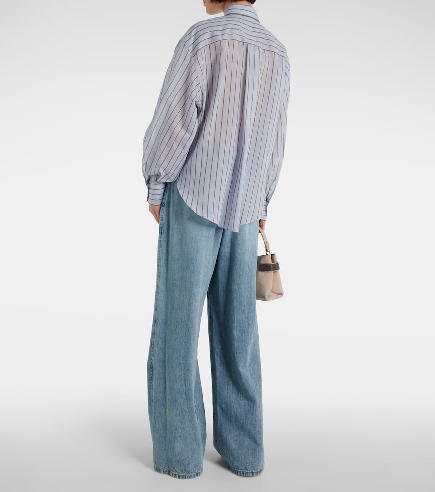 Cotton-blend lamé shirt