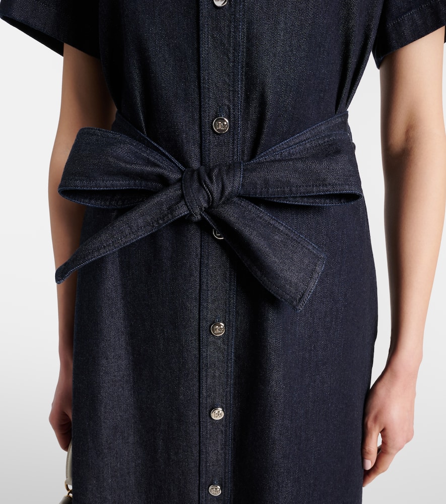 Belted denim shirt dress