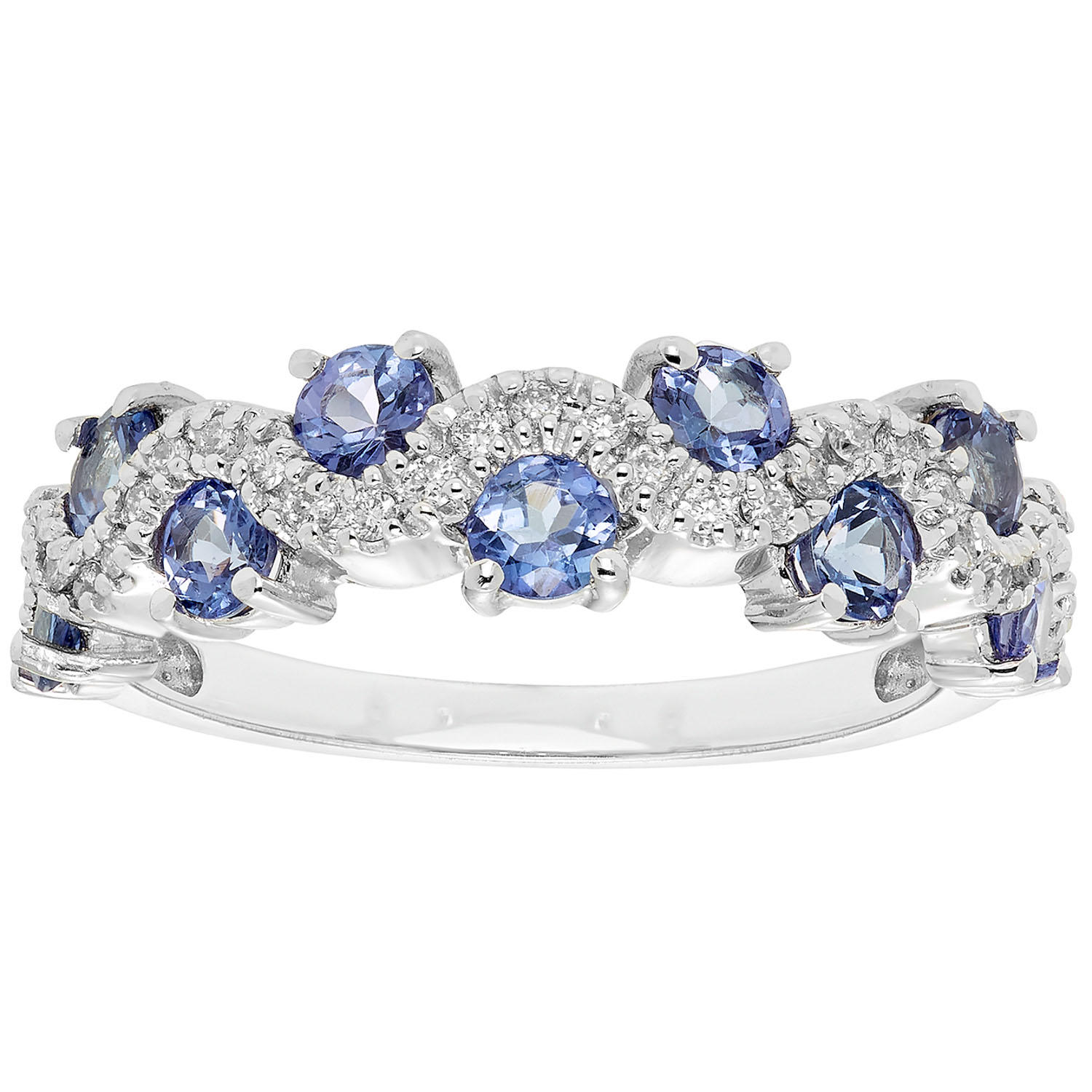 1.0CTGenuineTanzaniteand.15CT.T.W.DiamondBandin14KWhite8