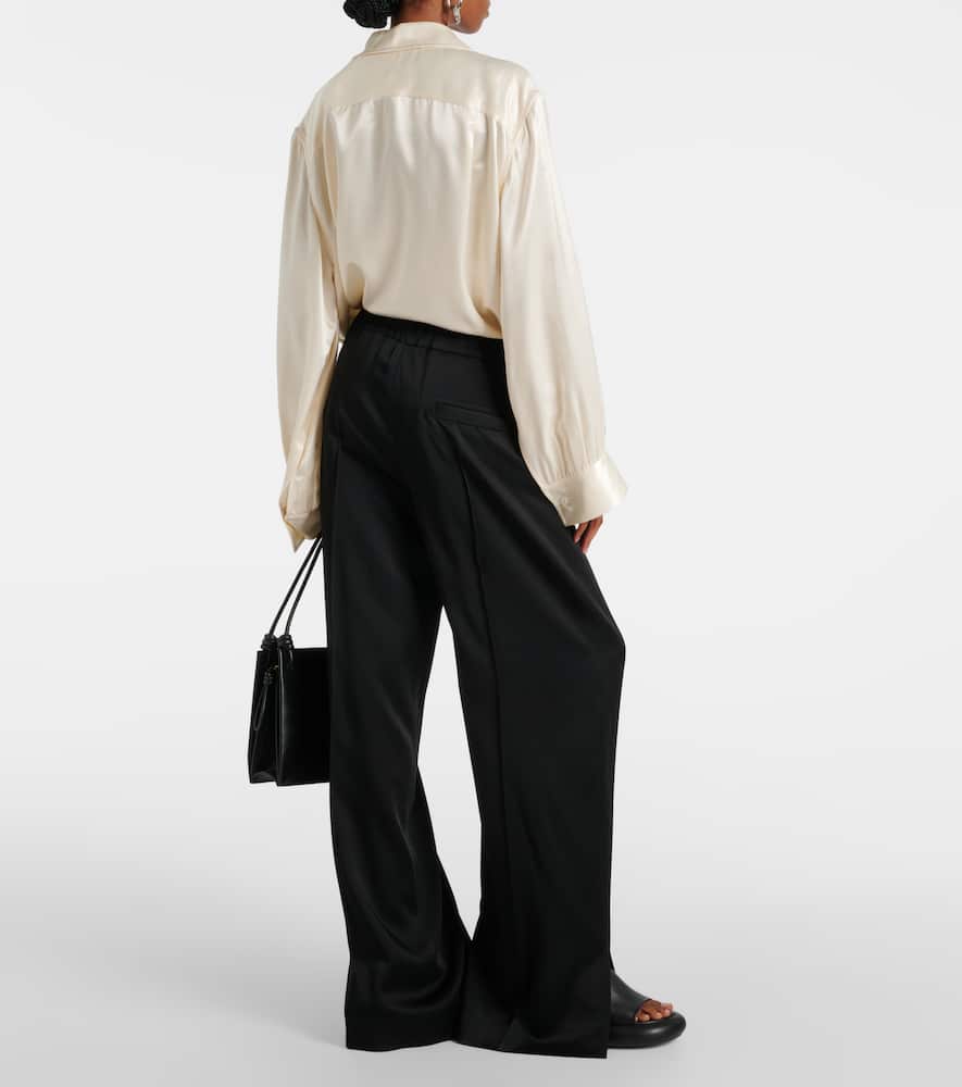 Satin wide-leg pants