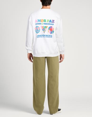 Guess X J Balvin Man Sweatshirt White Size XS Cotton