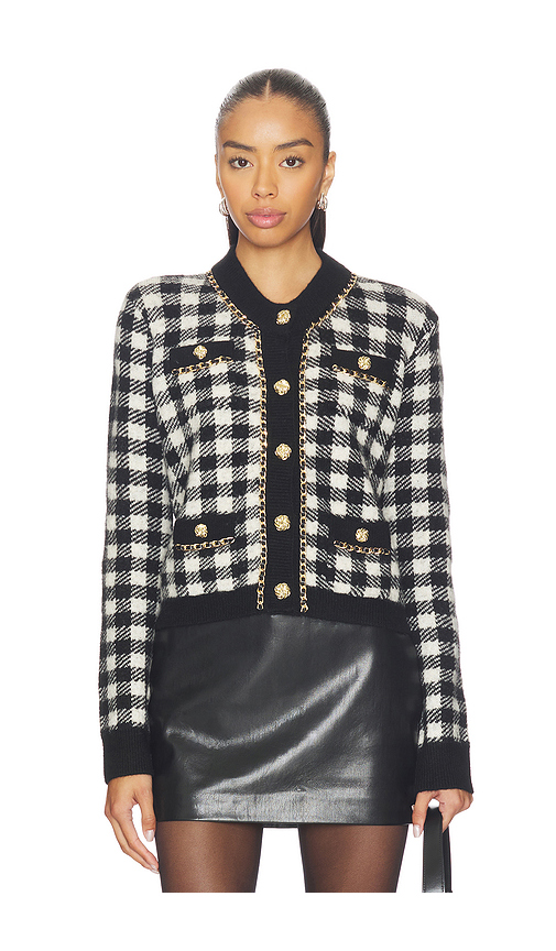 Generation Love Selma Houndstooth Cardigan in Black,White. M. Also in