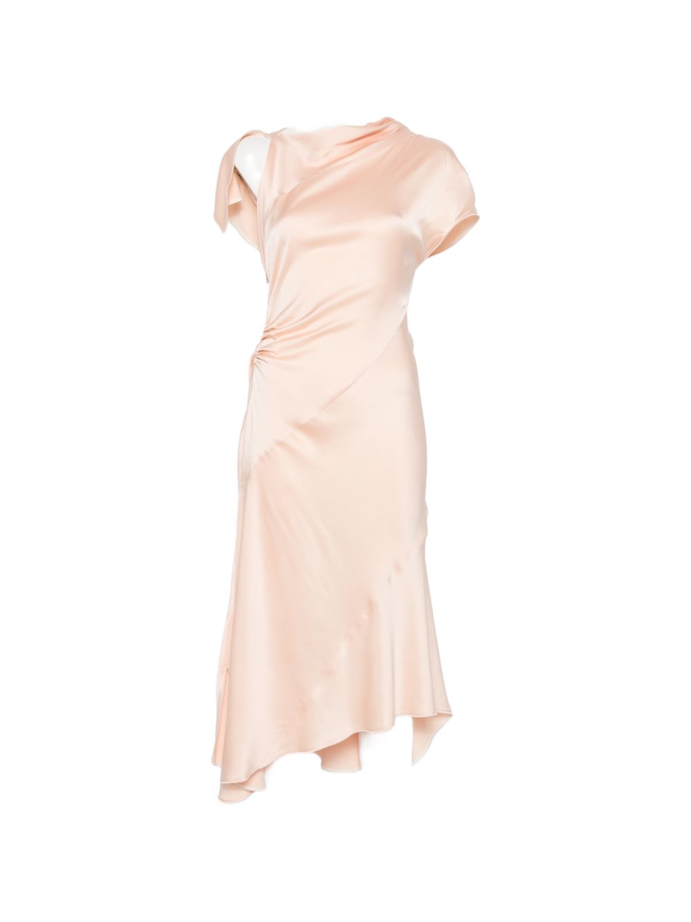 Twisted-Back Midi Dress — Pink