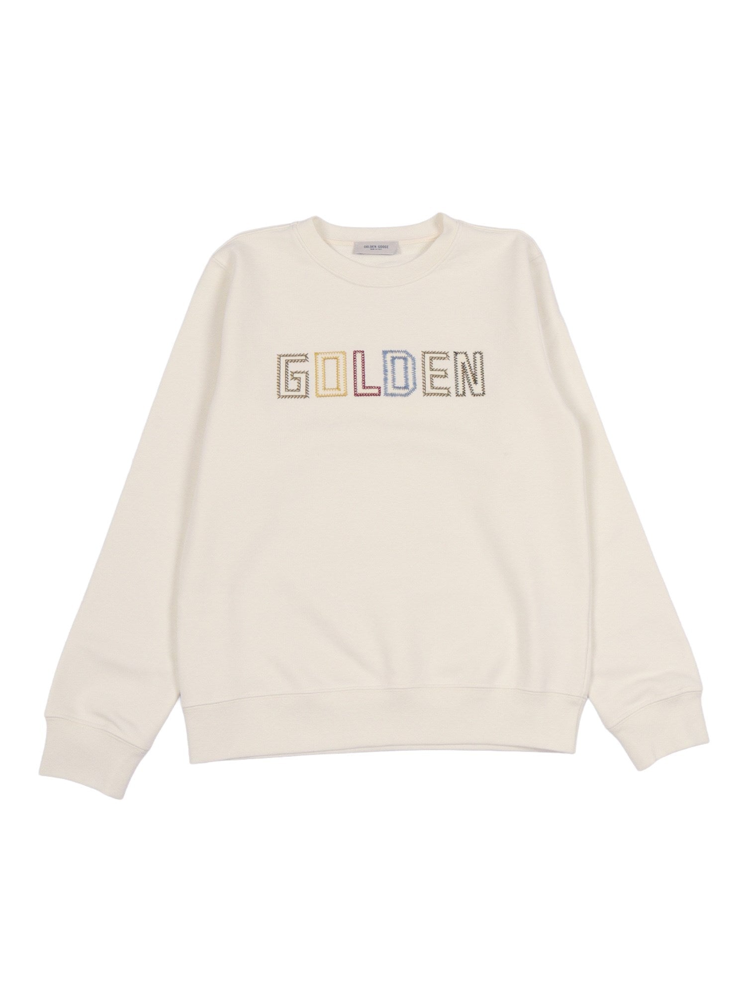 Mini Multicolored Lettering Round Neck Sweater