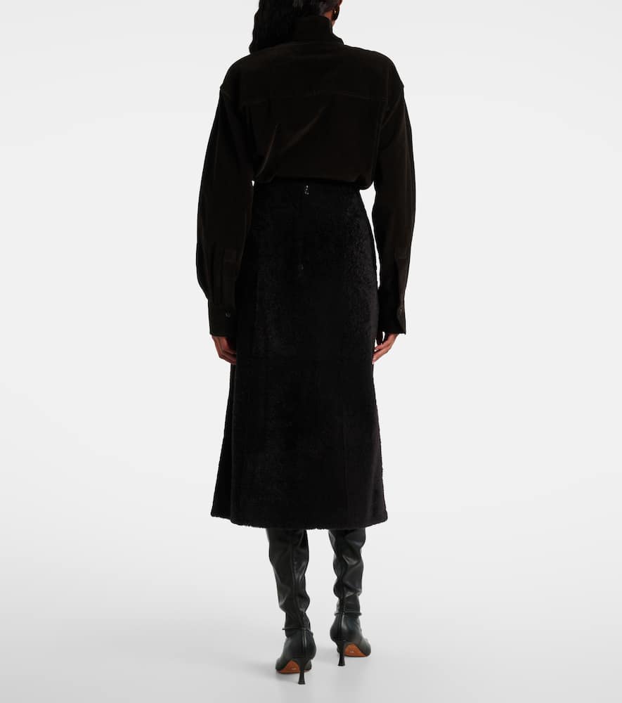 Shearling maxi skirt