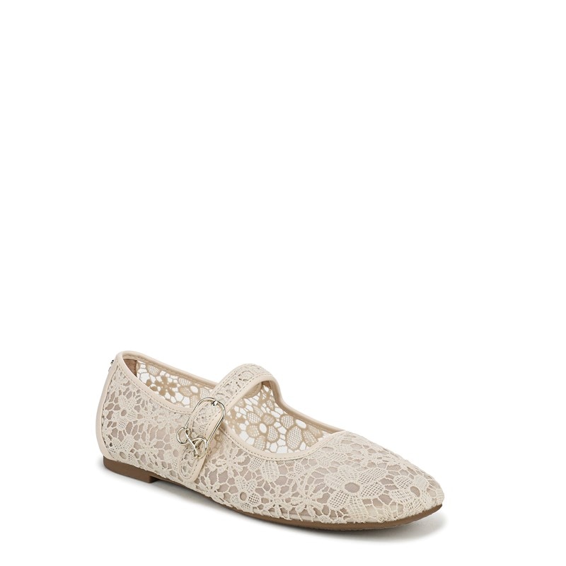 Women's Fredi Mary Jane Flat Shoes (Cream Linen)