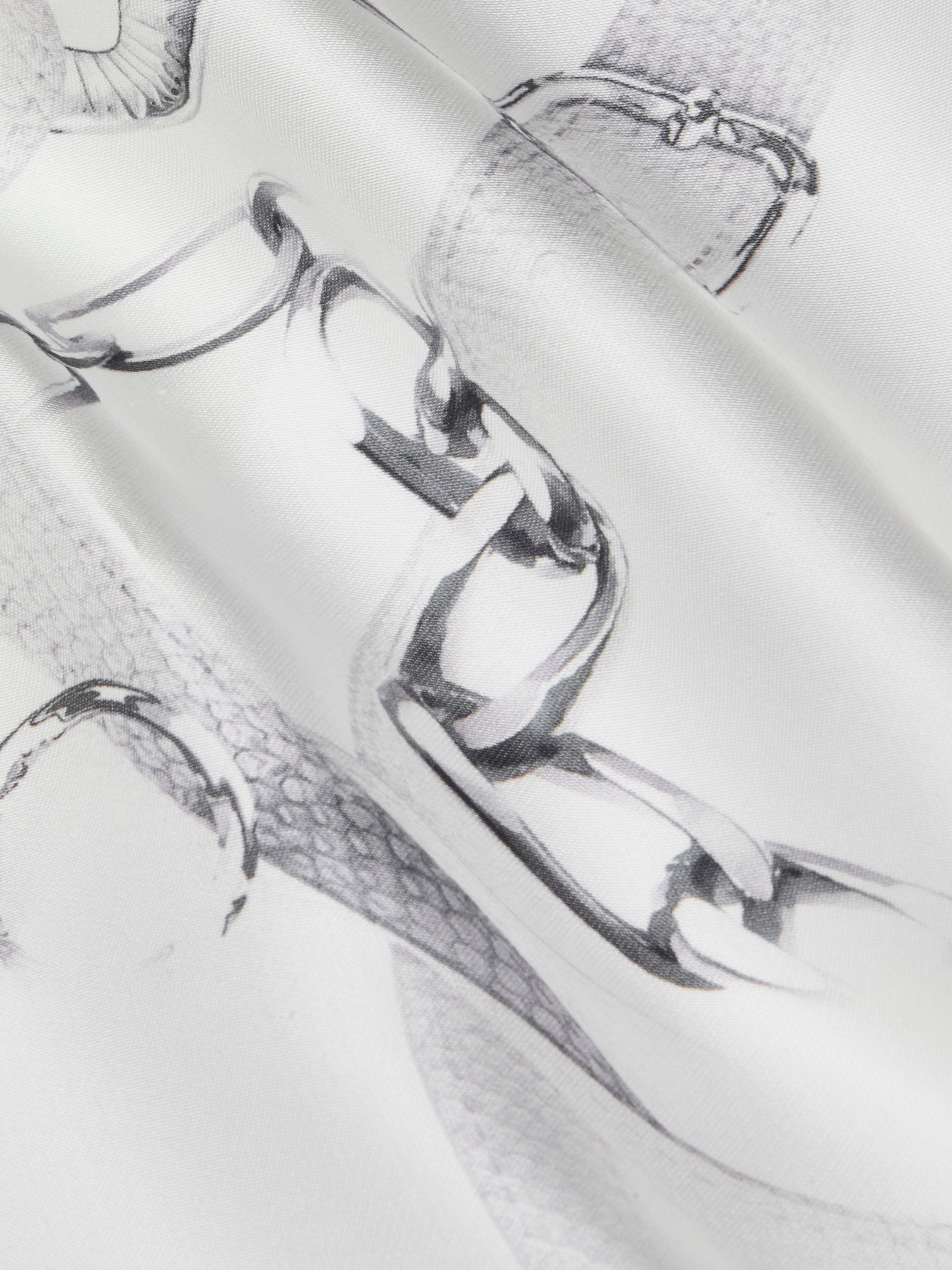 Lexi Satin Camisole In Ivory/grey Small Faded Chain