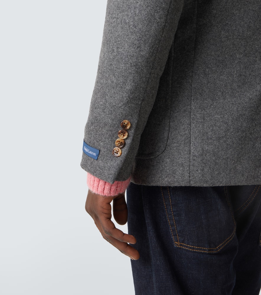 Wool-blend flannel blazer