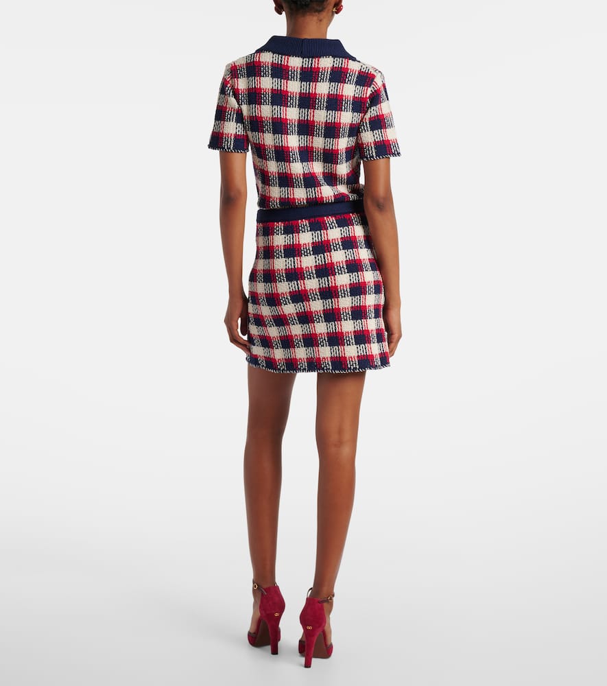 Checked cotton miniskirt