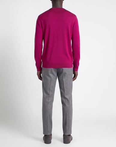 Man Sweater Magenta Size 40 Merino Wool