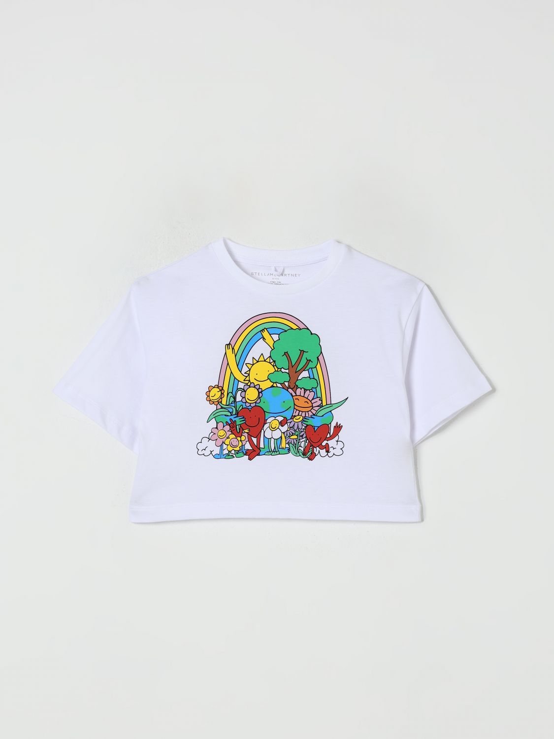Graphic-print cropped T-shirt - White