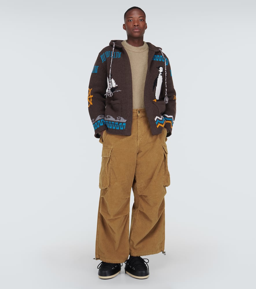 Velvet corduroy cargo pants