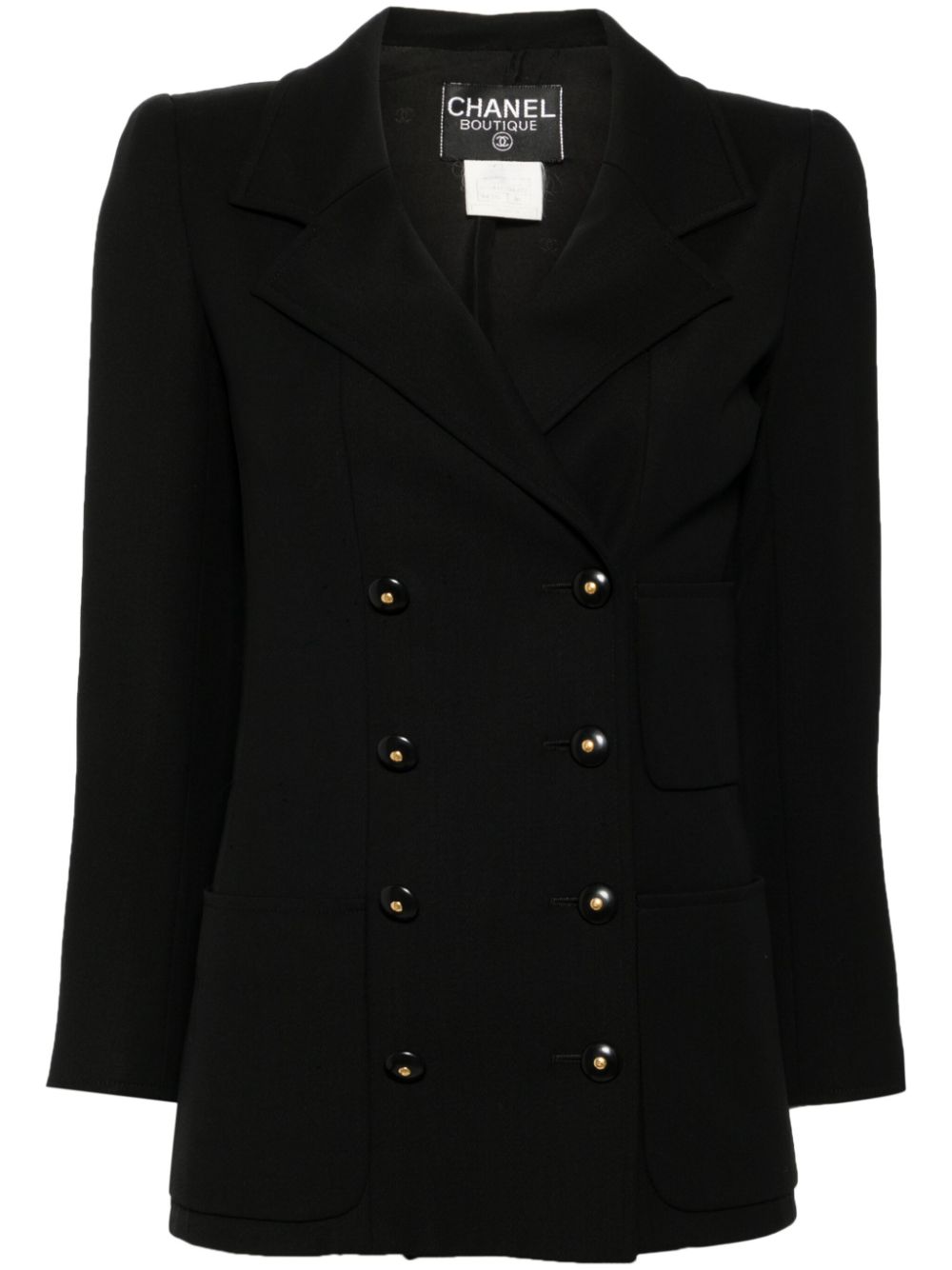 1993 CC button silk jacket - Black