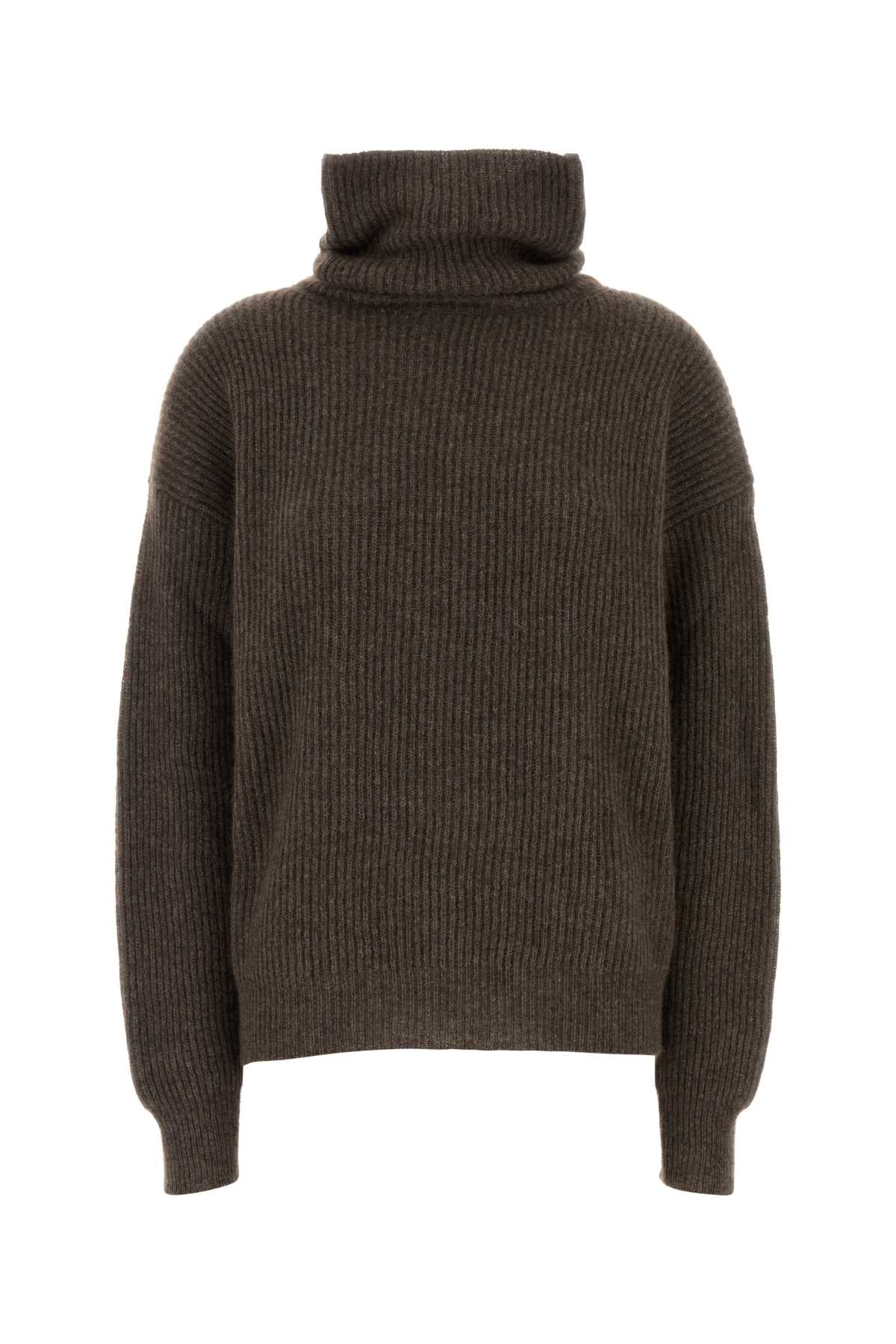 High Neck Sweater — Brown