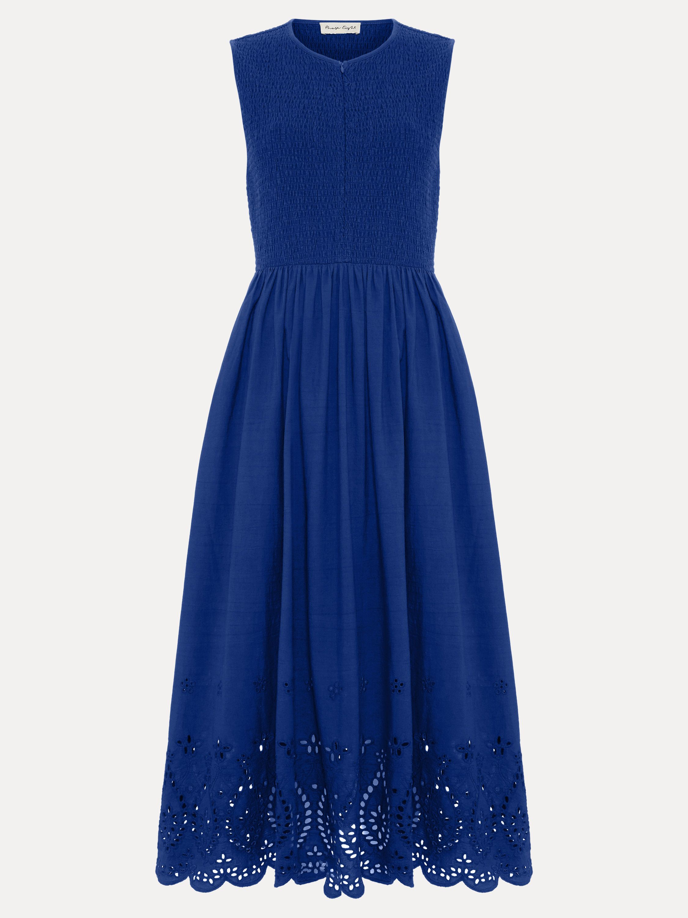 Phase Eight Jade Smocked Jersey Dress In Cobalt
