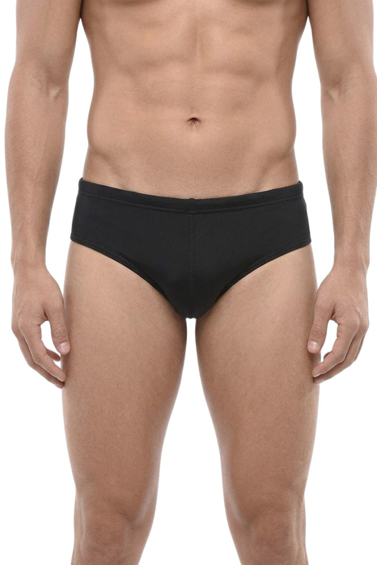 Black Solid Swim Brief