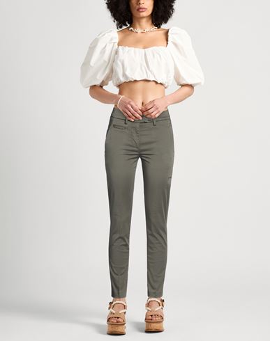 Woman Pants Grey Size 26 Cotton, Elastane