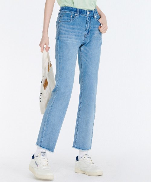 Women's Hidden Banding Slim Straight Air Jeans-CBRG2371C0D