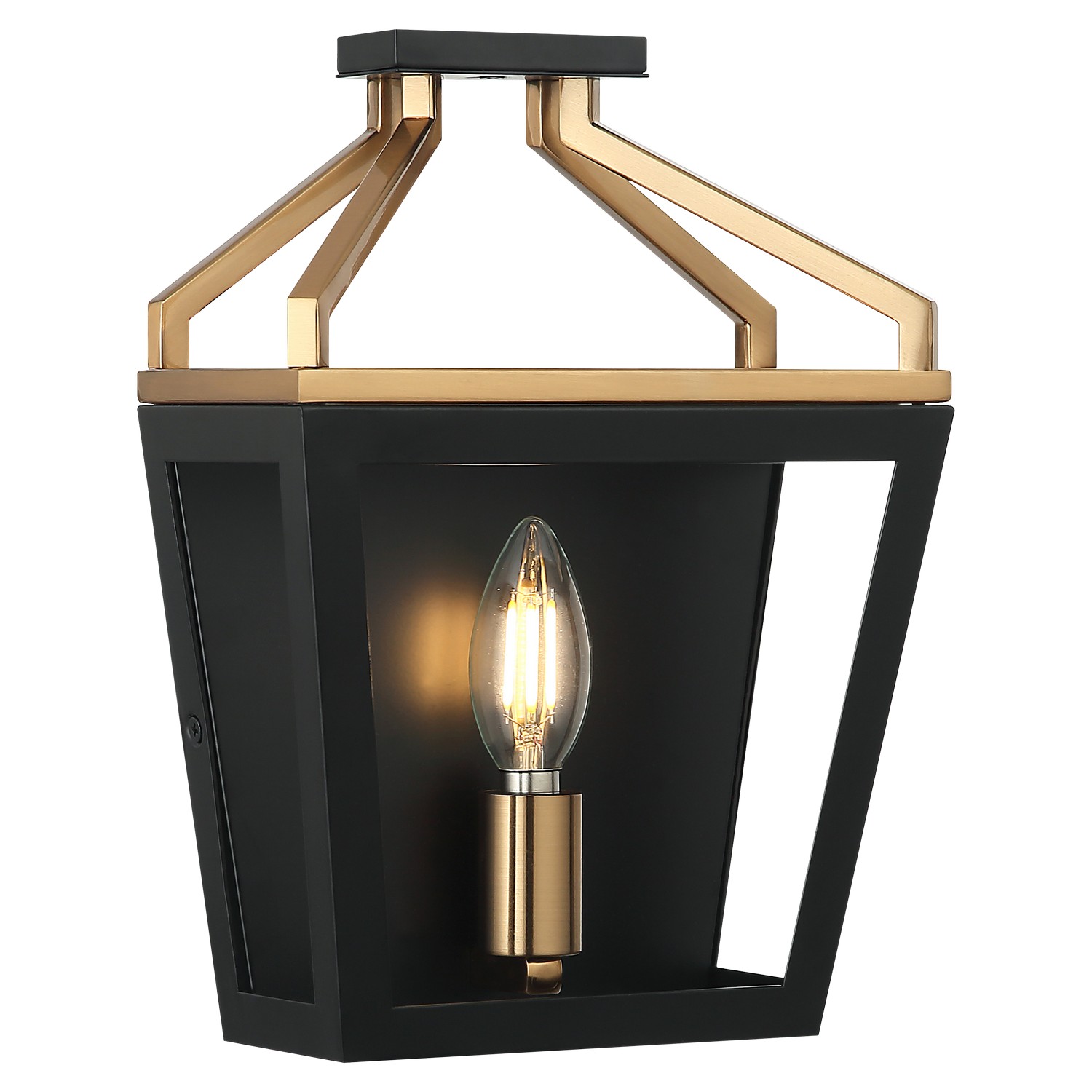 Black + Aged Gold Brass Wall Sconce from the Mavonshire Collection