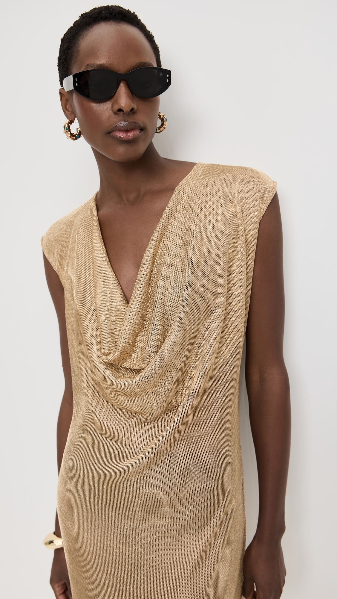 Draped Maxi Dress Gold