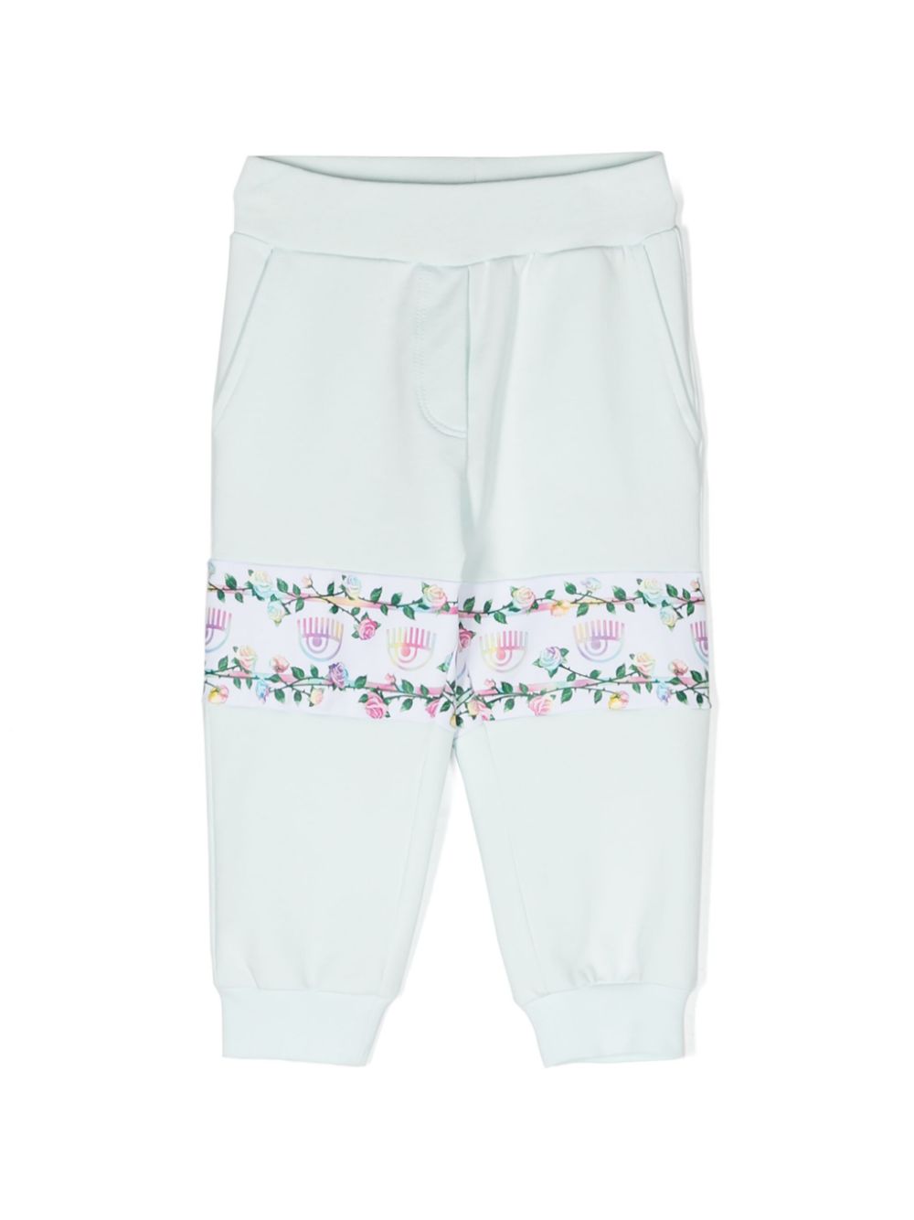 X Monnalisa Eyelike-print track pants - Blue